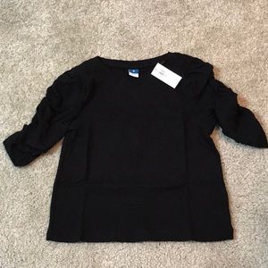 NWT Girls Old Navy rib knit 3/4 sleeve t shirt - black- size 8 med - …